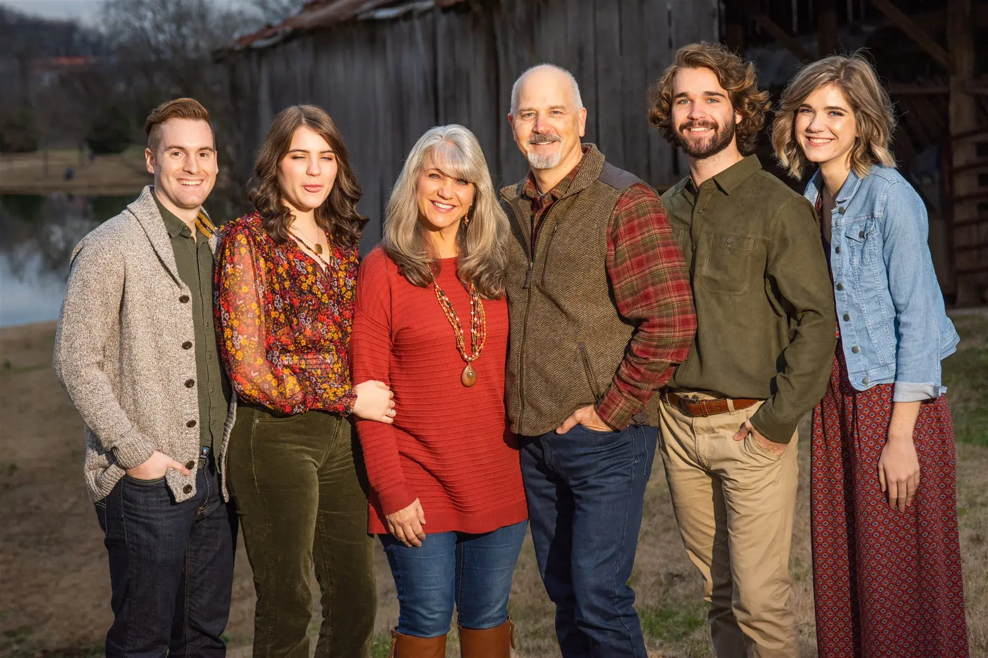 The Sellers family together outdoors, candid family photography by Kole Purdy